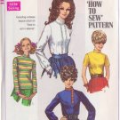 SIMPLICITY VINTAGE PATTERN 7734 SIZE 9/10 JR/TEEN BLOUSES 4 VARIATIONS UNCUT
