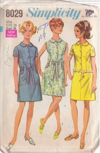 SIMPLICITY PATTERN 8029 SIZE 14 MISSES' DRESS IN 3 VARIATIONS