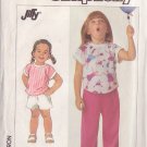 SIMPLICITY PATTERN 7985 SIZES 5 & 6 CHILD'S KNIT TOP, PULL ON PANTS, SHORTS