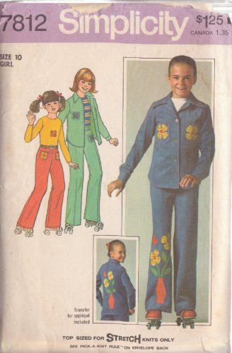 SIMPLICITY PATTERN 7812 SIZE 10   CHILD'S SHIRT, TOP AND PANTS