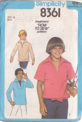 SIMPLICITY VINTAGE PATTERN 8361 SZ 12 CHILD'S PULLOVER TOP IN 2 VARIATIONS UNCUT