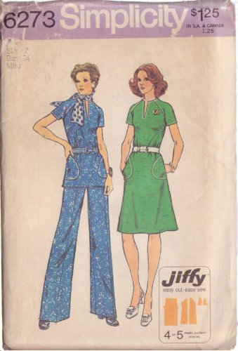 SIMPLICITY PATTERN 6273 SIZE 12 MISSES' DRESS OR TOP AND PANTS