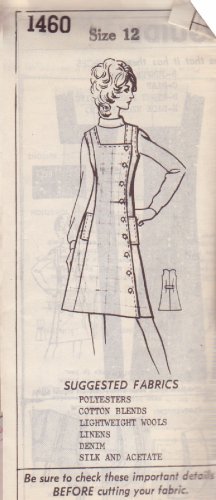 PHOTO-GUIDE PATTERN 1460 SIZE 12 MISSES' JUMPER WITH LEFT SIDE BUTTON DETAIL