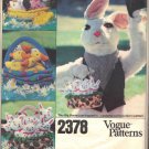 VOGUE 2378 BUNNIES,GOOSE,EGGS,BASKETS,CHICKS,HORSE,PIG,SHEEP CRAFT PATTERN UNCUT