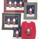 STAR BRIGHT SANTA 3 Wall hanging & Pillow Christmas Sewing Quilt Pattern Shirt