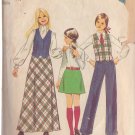 SIMPLICITY 1972 VINTAGE 5223 SIZE 14 GIRL'S BIAS SKIRT VEST & PANTS