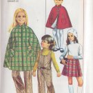 SIMPLICITY 1969 PATTERN 8424 SZ 7 GIRL'S PANTJUMPER CAPE WRAP SKIRT UNCUT