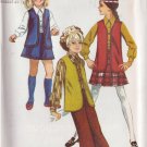 SIMPLICITY PATTERN 8428 SZ 10 GIRL’S VEST,BLOUSE,SKIRT,BELL BOTTOM PANTS UNCUT
