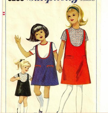 SIMPLICITY VINTAGE 1965 PATTERN 6288 SIZE 10 GIRLS' JUMPER & BLOUSE