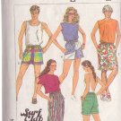 SIMPLICITY PATTERN 7501 SIZE SMALL WAIST 23-24 UNISEX SURFERS OR SHORTS  3 LTHS