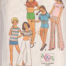 SIMPLICITY PATTERN 7511 SIZE 7 CHILD'S PULLOVER TOP, SHIRT, HIP HUGGER PANTS, SHORTS