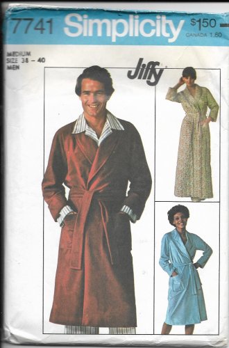 SIMPLICITY VINTAGE 1976 PATTERN 7741 SIZE MD 38-40 UNISEX ROBE