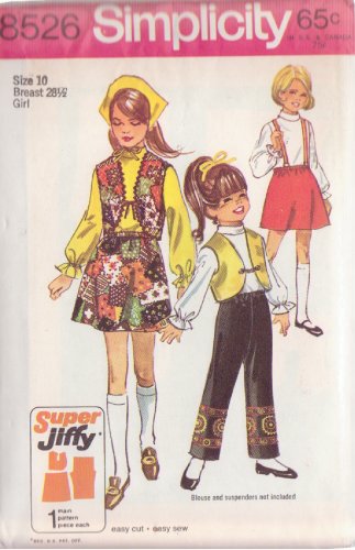 SIMPLICITY PATTERN 8526 SIZE 10 FOR GIRL&acirc;��S SKIRT, VEST, PANTS UNCUT