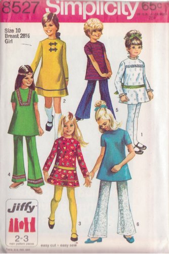 SIMPLICITY PATTERN 8527 SIZE 10 FOR GIRL&acirc;��S DRESS 2 STYLES, TUNIC 4 STYLES, PANTS
