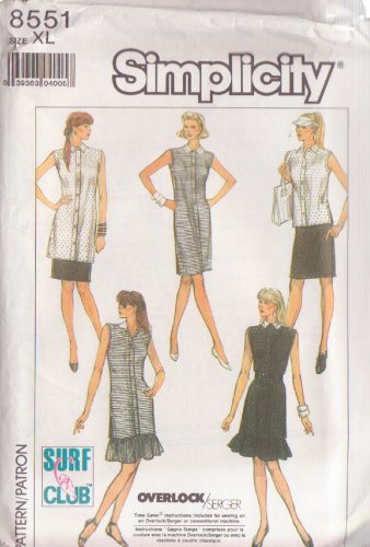 SIMPLICITY PATTERN 8551 SIZE XLG MISSES KNIT DRESS, TUNIC, TOP, PULL ON SKIRTS