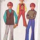 SIMPLICITY PATTERN 8558 SZ 8 BOYS’ BELL-BOTTOM PANTS, VEST 2 VARIATIONS UNCUT