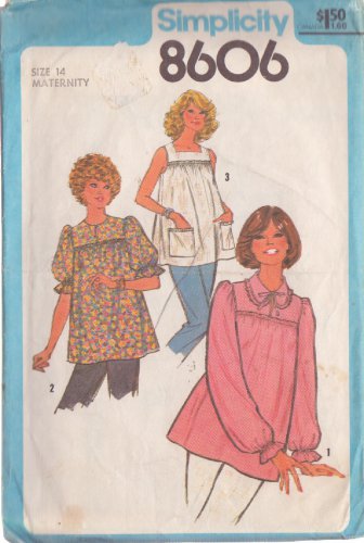 SIMPLICITY PATTERN 8606 SIZE 14  MISSES MATERNITY PULLOVER BLOUSE 3 VARIATIONS