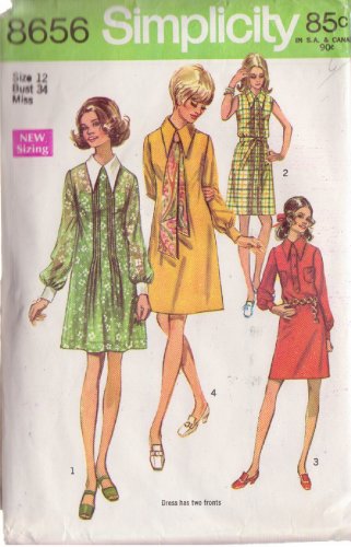 SIMPLICITY PATTERN 8656 SIZE 12 MISSES' SHIRT DRESS IN 2 VARIATIONS
