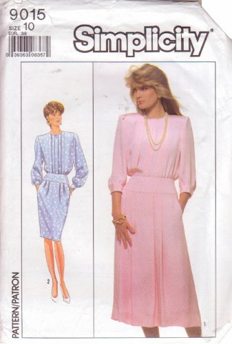 SIMPLICITY PATTERN 9015 SIZE 10 MISSES' DRESS UNCUT