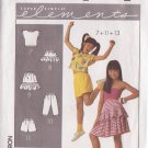 SIMPLICITY PATTERN 9065 GIRLS' TOP,SHORTS,PANTS,SKIRT, PEPLUM 1 SZ FITS 7-14