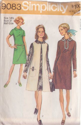 SIMPLICITY PATTERN 9083 SIZE 14 &Acirc;&frac12; MISSES' DRESS AND VEST-COAT