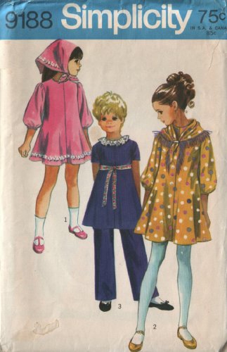 SIMPLICITY PATTERN 9188 SIZE 10 GIRLS' DRESS, TUNIC, PANTS AND SCARF