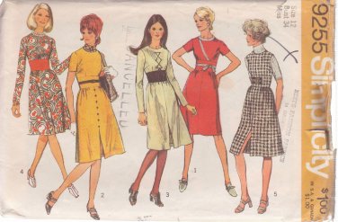 SIMPLICITY PATTERN 9255 SIZE 12 MISSES' DRESS OR JUMPER IN 5 VARIATIONS