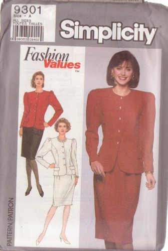 SIMPLICITY VINTAGE PATTERN 9301 SIZES 8 - 18 MISSES' 2 PIECE DRESS UNCUT
