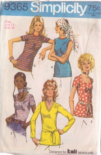 SIMPLICITY PATTERN 9365 SIZE 14 MISSES' BLOUSES IN 4 VARIATIONS