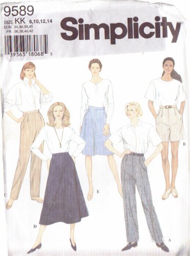 SIMPLICITY PATTERN 9589 SIZE 8/10/12 MISSES' PANTS & SKIRTS