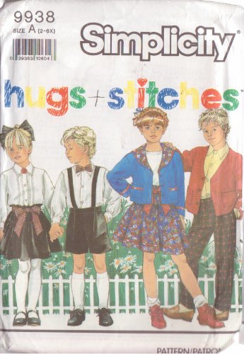 SIMPLICITY PATTERN 9938 SZS 2-6X GIRLS&acirc;�� PANTS, SHORTS, SKIRT, SHIRT, CARDIGAN