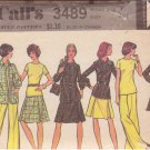McCALL'S 3489 DATED 1973 SIZE 10 MISSES' DRESS SHIRT-JACKET TOP SKIRT PANTS
