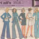 McCALL'S PATTERN 3516 SIZE 8 DATED 1973 MISSES DRESS SHIRT-JACKET & PANTS UNCUT