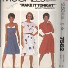 McCALL'S PATTERN 7562 DATED 1981 SIZE 14 MISSES DRESS 3 VARIATIONS UNCUT