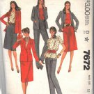 McCALL'S PATTERN 7672 DATED 1981 SIZE 12 MISSES' JACKET TOP SKIRT PANTS UNCUT