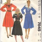 McCall's Pattern 7845 dated 1981 size 14 Misses’ DRESS 3 VARIATIONS UNCUT