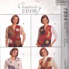 McCall's Pattern 7804 SIZE MEDIUM 12-14 Misses' LINED VEST & APPLIQUES UNCUT
