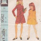 McCALL'S PATTERN 9042 SIZE 10 GIRLS' PANTDRESS OR DRESS DATED 1967 McCALL'S PATTERN 9042 SIZE 10 GIRLS' PANTDRESS OR DRESS DATED 1967