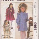 McCALL'S VINTAGE 1984 PATTERN 9161 SIZE 2 GIRLS' DRESS & SASH 3 VERSIONS McCALL'S VINTAGE 1984 PATTERN 9161 SIZE 2 GIRLS' DRESS & SASH 3 VERSIONS