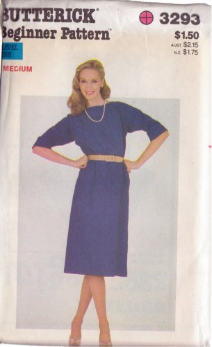 BUTTERICK VINTAGE PATTERN 3293 SIZE MEDIUM MISSES' DRESS UNCUT