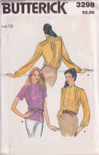 BUTTERICK VINTAGE PATTERN 3298 SIZE 12 MISSES' BLOUSE 2 VARIATIONS UNCUT