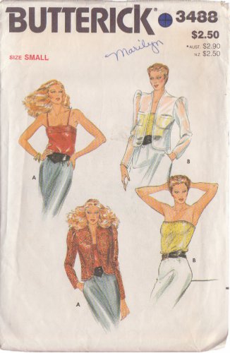 BUTTERICK PATTERN 3488 SIZE SMALL MISSES' JACKET & CAMISOLE