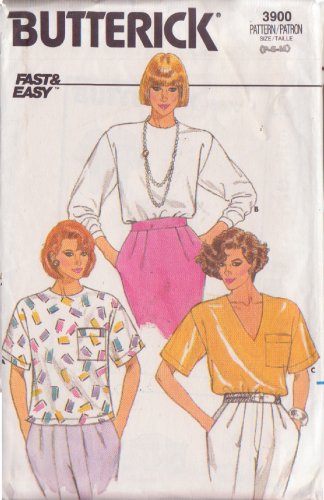 BUTTERICK PATTERN 3900 SIZES P/S/M MISSES' TOP 3 VARIATIONS