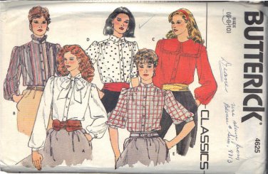 BUTTERICK PATTERN 4625 SIZE 6/8 MISSES' BLOUSE IN 5 VARIATIONS