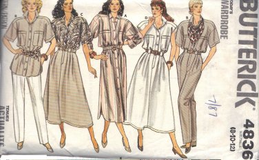 BUTTERICK PATTERN 4836 SIZES 8/10/12 MISSES' DRESS TOP SKIRT PANTS