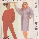 McCALL'S PATTERN 9140 SIZE SMALL 10/12 MISSES' DRESS OR TOP AND PANTS McCALL'S PATTERN 9140 SIZE SMALL 10/12 MISSES' DRESS OR TOP AND PANTS