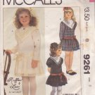 McCALL'S PATTERN 9261 SZ 6 GIRL'S DRESS 3 VARIATIONS UNCUT