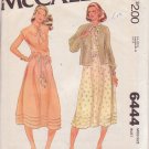 McCALL'S VINTAGE PATTERN 6444 SIZE 14  MISSES' DRESS AND UNLINED JACKET