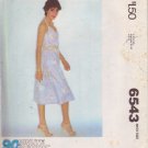 McCALL'S PATTERN 6543 SIZE 6-8  MISSES' HALTER WRAP DRESS