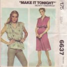 McCALL'S 6637 PATTERN SIZE SMALL 10-12 MISSES' DRESS OR TOP UNCUT